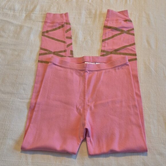 Hanna Andersson girls size 150 or 12 pink pajama bottoms, sparkly bow on leg - Picture 3 of 4